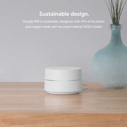 Google Wifi - AC1200 - Mesh WiFi System - Wifi Router - 1500 Sq Ft Coverage - 1 pack